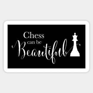 Chess Can Be Beautiful Quote, Queen Game Piece, Letter Print Sticker